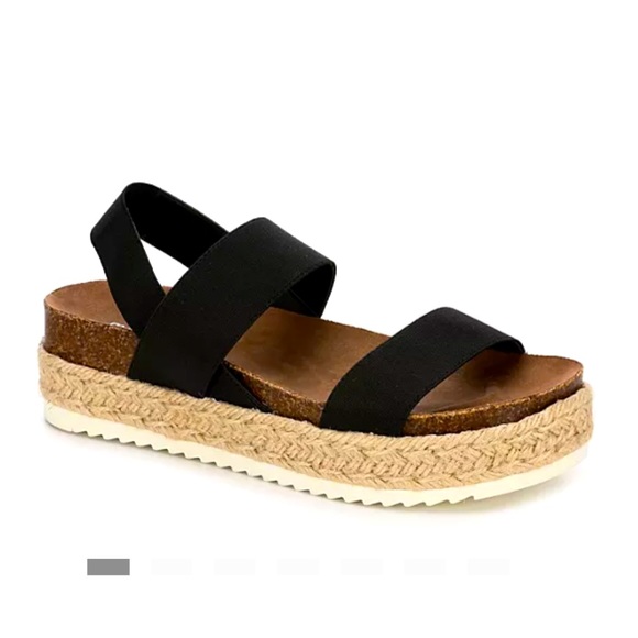 Jellypop Shoes - Jellypop Shoes Black straps with brown/white layer